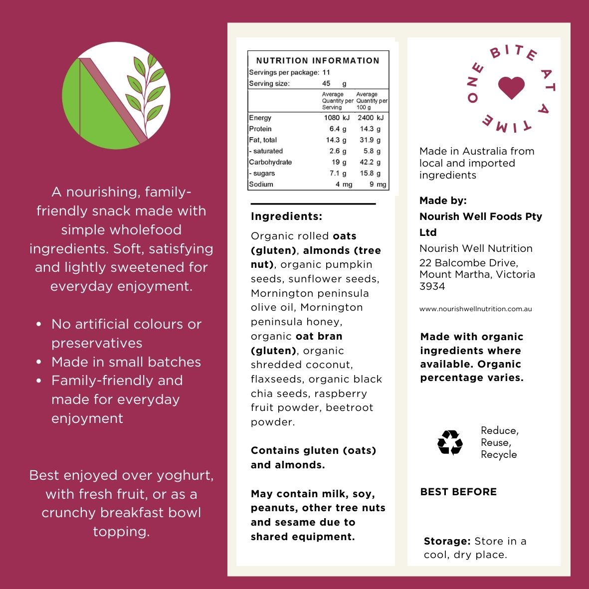 Beet Berry Crunch Granola